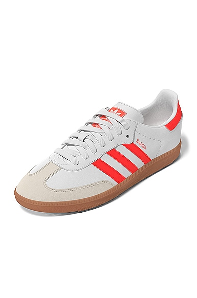 Shop Adidas Originals Samba Og In White  Solar Red  & Off White