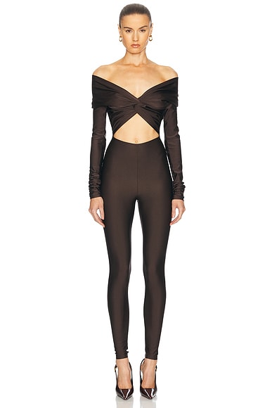 The Andamane Kendall Jumpsuit in Brown