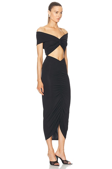 The Andamane Kendall Summer Stretch Jersey Midi Dress In Black