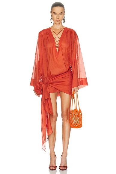 Indira Lace Up Wrapped Mini Dress