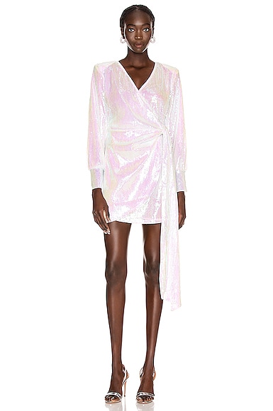 Carly Sequins Wrap Mini Dress