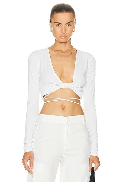 The Andamane Judy Wrap Top in White