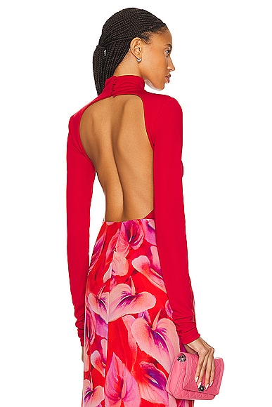 Shop The Andamane Parker Open Back Bodysuit In Red