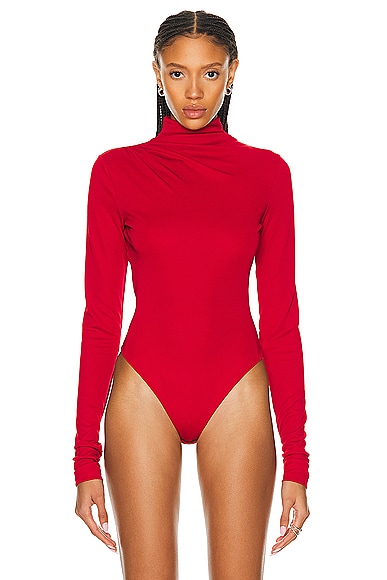 Shop The Andamane Parker Open Back Bodysuit In Red