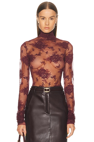 Ziggy Lace Turtleneck Bodysuit