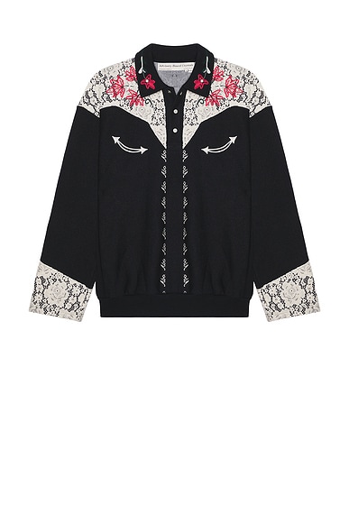 Western Shirt Style Collared Crew