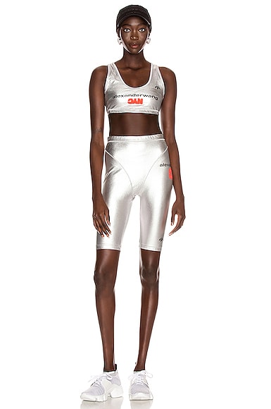 ADIDAS ORIGINALS BY ALEXANDER WANG SILVER BRA TOP