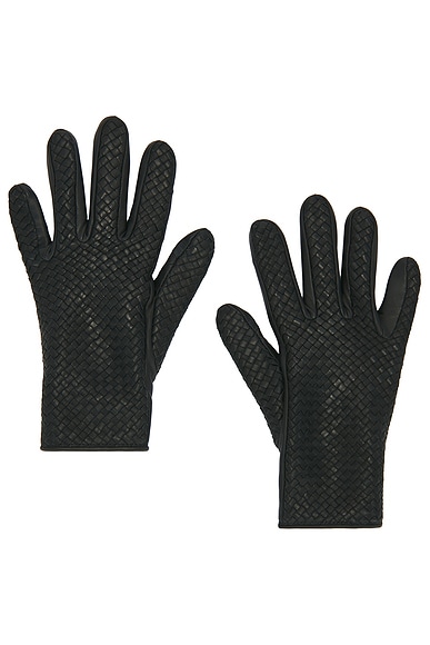 AGNELLE Chloe Tresse Gloves in Noir