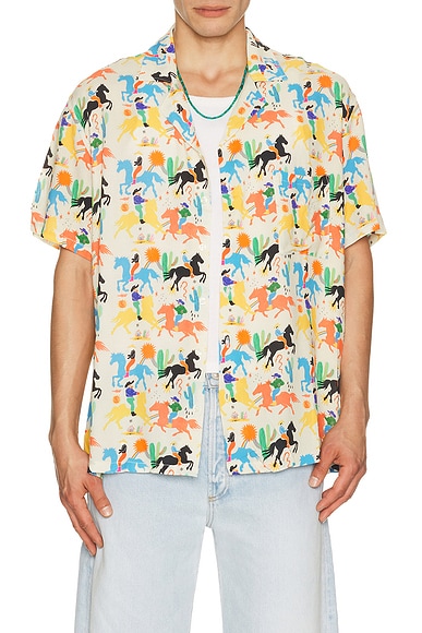 Arrels Barcelona Cowboy x Simmon Said Camp Collar Shirt in Eco White