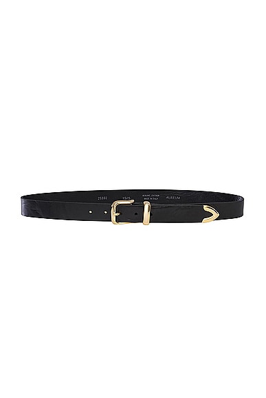 AUREUM Gold Tip Belt in Black