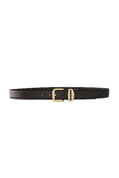 AUREUM Black & Gold French Rope Belt in Black