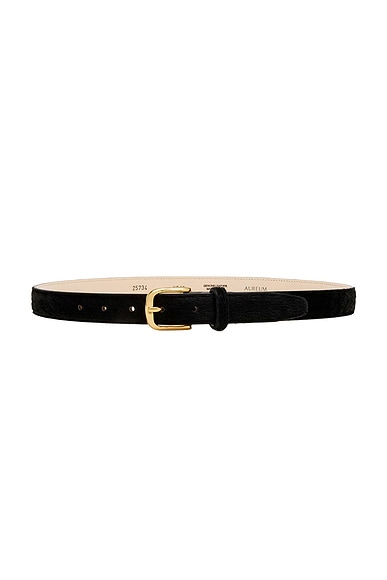 AUREUM No.14 Ponyhair Belt in Black