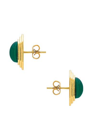 Shop Aureum Aisling Earrings In Gold & Green
