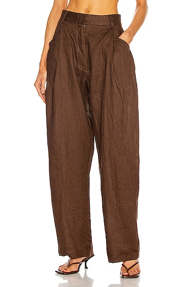 Aexae Linen Pant In Chocolate