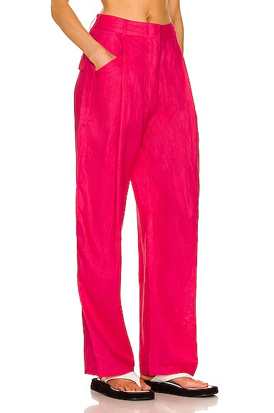 Shop Aexae Linen Pant In Pink