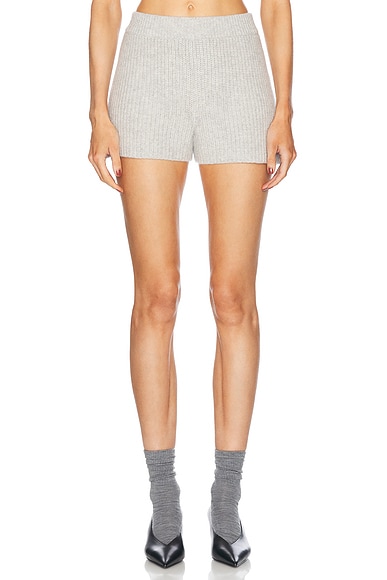 AEXAE Cashmere Cable Knit Short in Grey