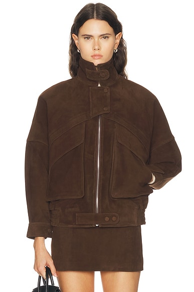 Lamb Leather Suede Aviator Jacket