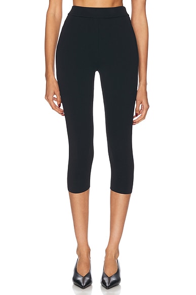 AEXAE Technical Knit Stretch Capri in Black