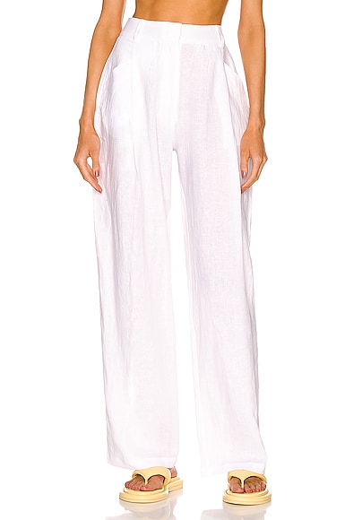 AEXAE Linen Trousers in White