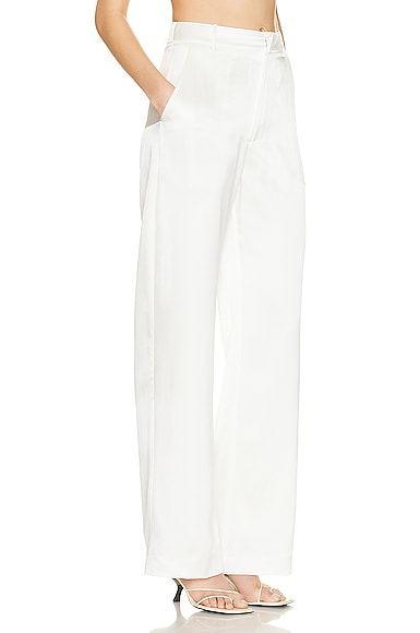 Shop Aexae Silk Trousers In White