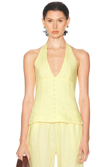 AEXAE x REVOLVE Halter Top in Butter Yellow