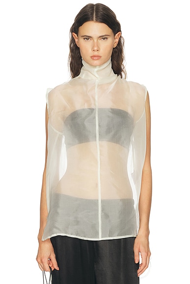 for FWRD Silk Organza Roll Neck Top