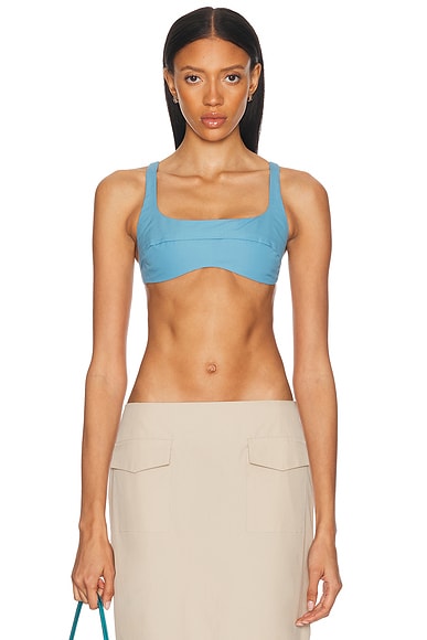 ALFIE Knot Bra Top in Heritage Blue