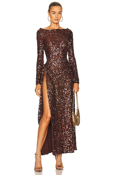 Atoir The Gabrielle Dress in Metallic Bronze