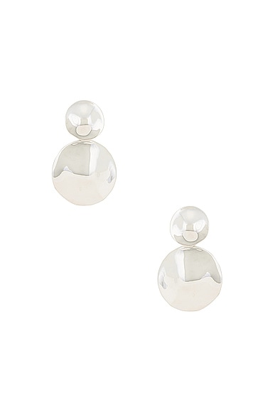 Short Stella Earrings in Metallic Silver
