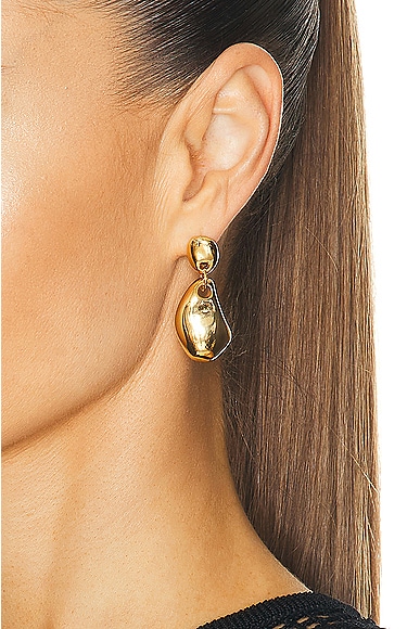 Shop Agmes Luna Earrings In Gold Vermeil