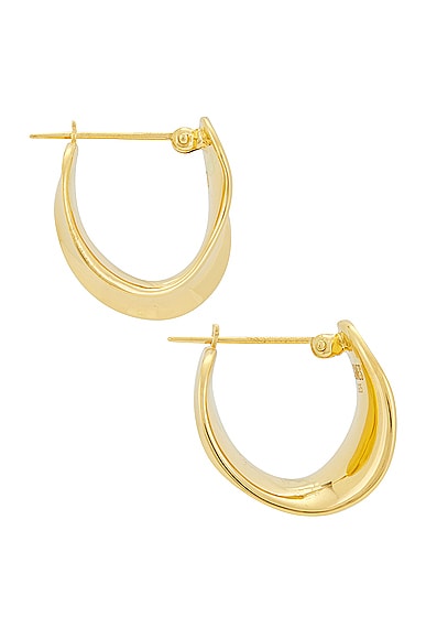 Shop Agmes Mini Laila Hoop Earrings In Gold Vermeil