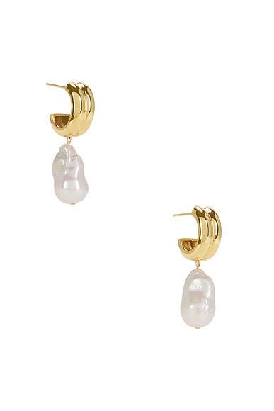 AGMES Baroque Juliette Earrings in Gold Vermeil & Pearl