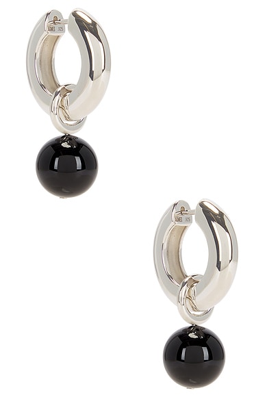AGMES Sonia Earrings in Sterling Silver & Onyx