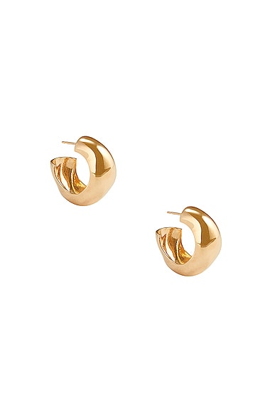 Medium Celia Hoop Earrings in Metallic Gold