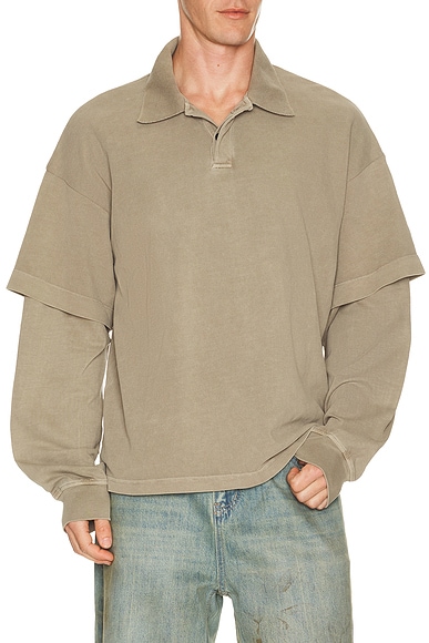 AGOLDE Curren Double Sleeve Polo in Tint