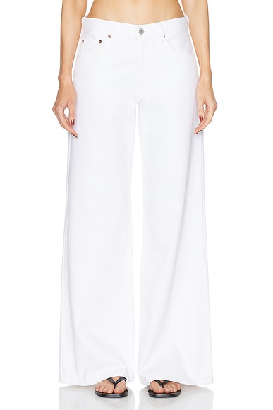 Clara Low Rise Baggy Flare in White