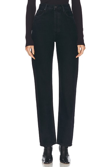 AGOLDE 90's Pinch Waist Long Jeans in Crushed