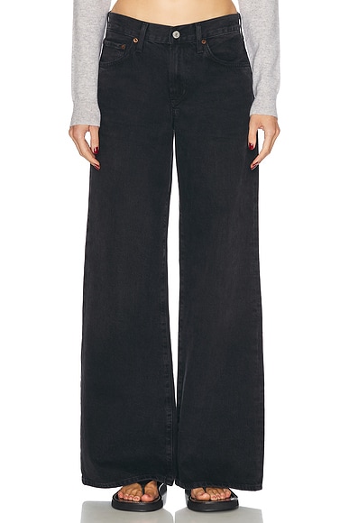 AGOLDE Clara Low Rise Baggy Flare in Mascara