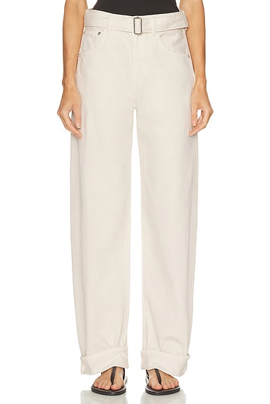 AGOLDE Cuffed Taper Jeans in Brown Rice