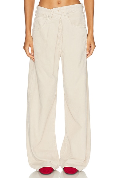 AGOLDE Vana Fold Wide Leg Jeans in Rice Grass