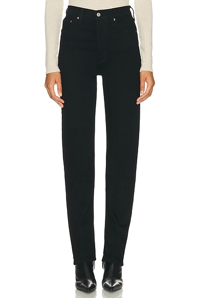 90s Pinch Waist Long High Rise Straight Jeans