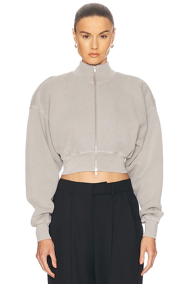 AGOLDE Asta Zip Sweatshirt in Drab