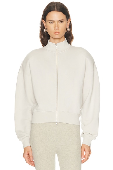 AGOLDE Jensen Zip Up Sweatshirt in Bone