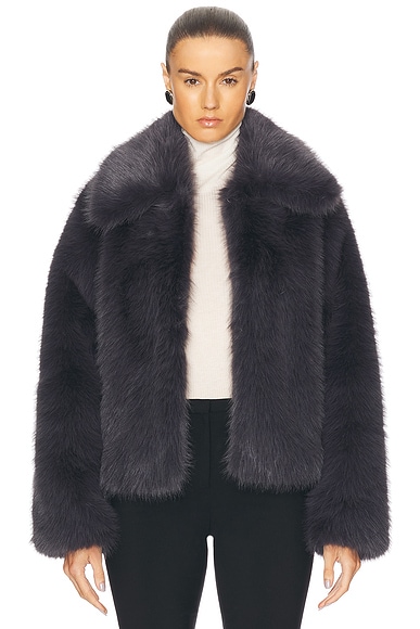 Helmut Lang Shaggy Bomber Jacket in Charcoal Melange FWRD