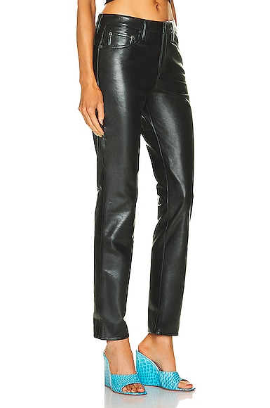 Shop Agolde Recycled Leather Lyle Low Rise Slim In Detox
