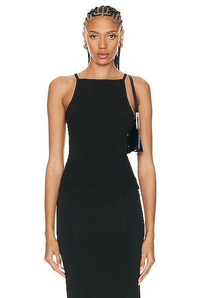 Agolde Mina High-neck Tank Top In Black