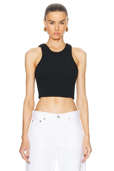AGOLDE Cropped Bailey Tank in Black