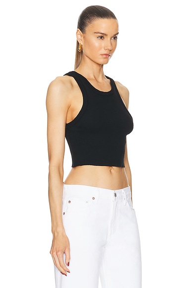 Shop Agolde Cropped Bailey Tank In Black