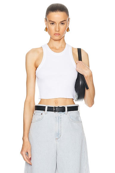 AGOLDE Cropped Bailey Tank in White