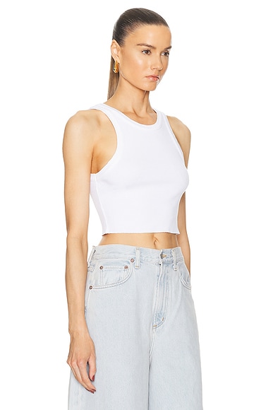 Shop Agolde Cropped Bailey Tank In White